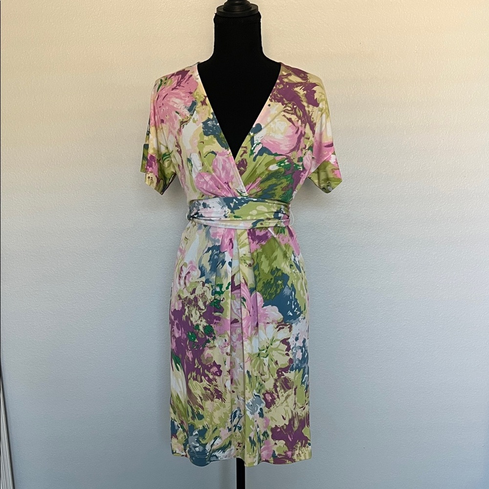 BCBGMaxAzria Multicolor Floral Midi Dress